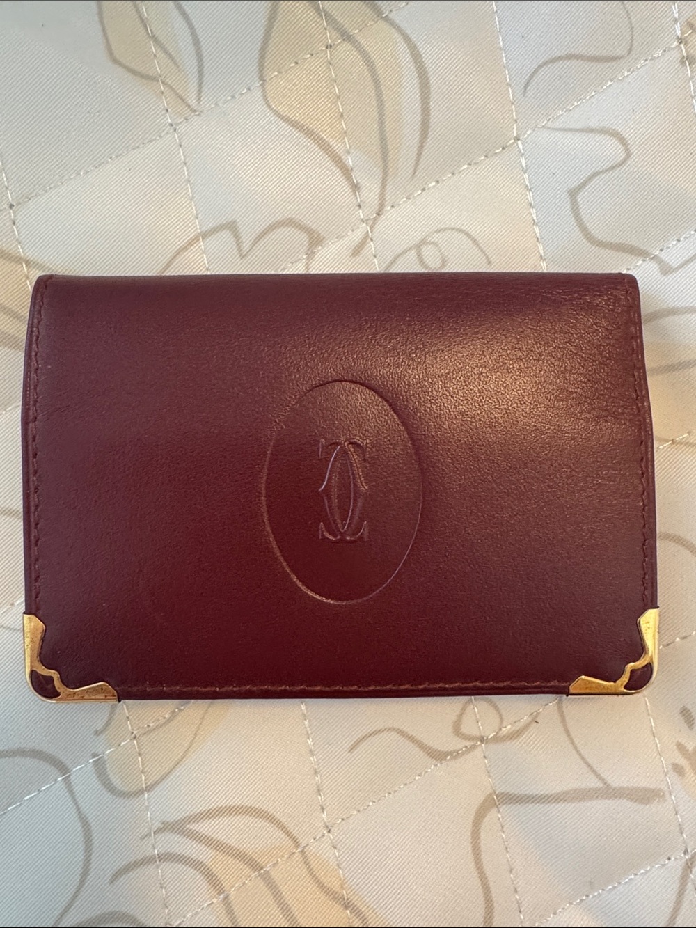 Vintage Must de Cartier leather ID/card holder with original authenticity card